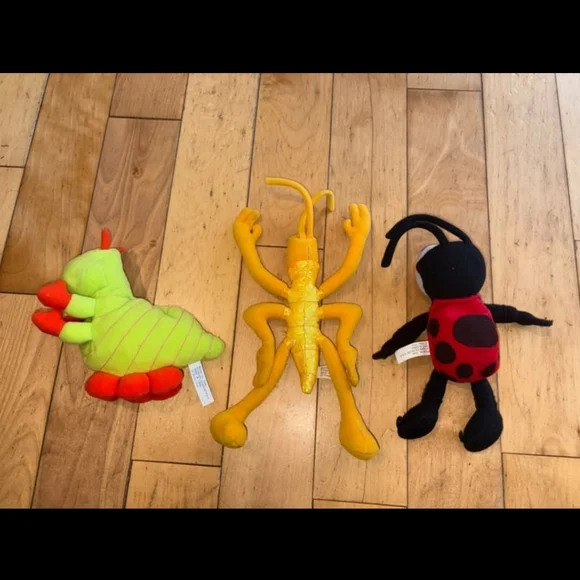 Disney A Bug's Life Heimlich, Slim &  Francis Vintage 1998 Plush Lot of 3 - Picture 5 of 7